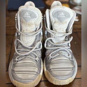 Adidas Men's Gray and White Athletic Shoes